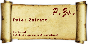 Palen Zsinett névjegykártya